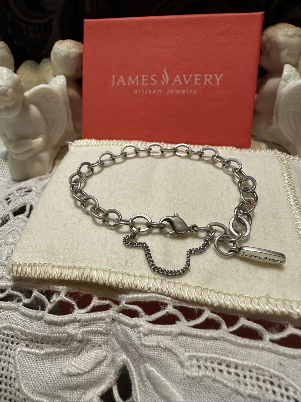 James Avery Silver Link Bracelet with Safety Chain